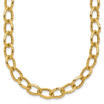 Leslie's 14K Polished and Twisted Fancy Link Necklace