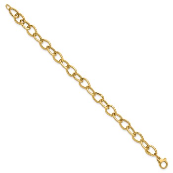 Leslie's 14K Polished and Twisted Fancy Link Bracelet — alternate view