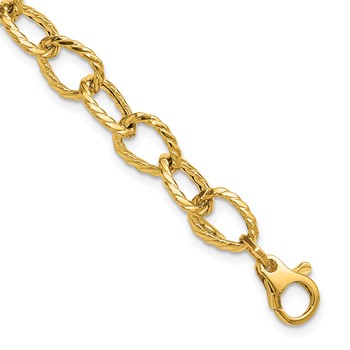 Leslie's 14K Polished and Twisted Fancy Link Bracelet