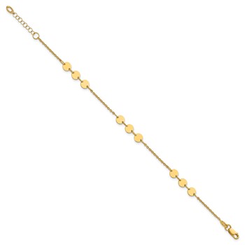 Leslie's 14K Polished Circle Disc w/1in ext. Bracelet — alternate view