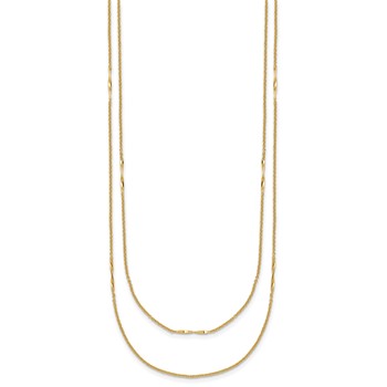 Leslie's 14K Polished 2-Strand Twist Bar Station Necklace — alternate view