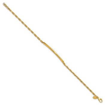 Leslie's 14K Polished Fancy Link Bar w/.5in ext. Bracelet — alternate view