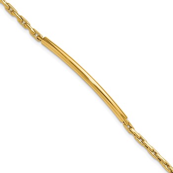 Leslie's 14K Polished Fancy Link Bar w/.5in ext. Bracelet
