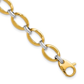 Leslie's 14K Two-Tone Polished Fancy Link Bracelet