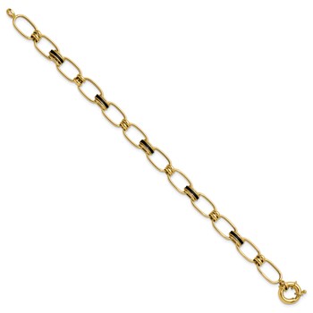Leslie's 14K w/Enamel Polished Fancy Oval Link Bracelet — alternate view