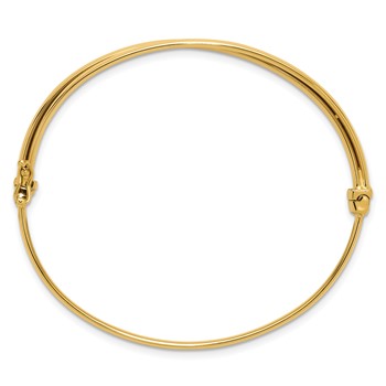 Leslie's 14K Polished Grooved Hinged Bangle — alternate view