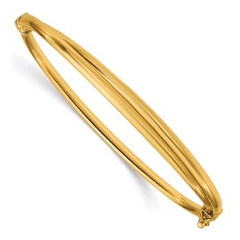 Leslie's 14K Polished Grooved Hinged Bangle