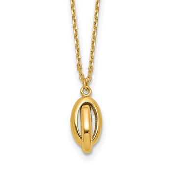 Leslie's 14K Polished Twisted Oval w/1in ext. Necklace