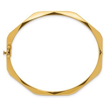 Leslie's 14K Polished Fancy Hinged Bangle — alternate view