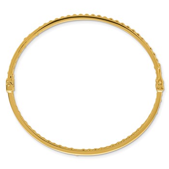 Leslie's 14K Polished and Diamond-cut Beaded Hinged Bangle — alternate view
