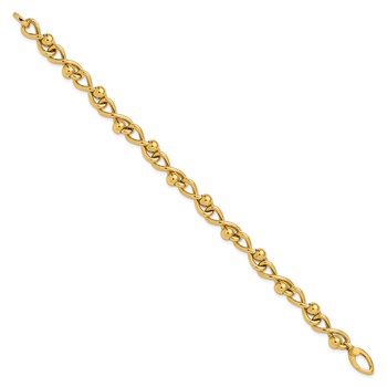 Leslie's 14K Polished Infinity Link with Beads Bracelet — alternate view