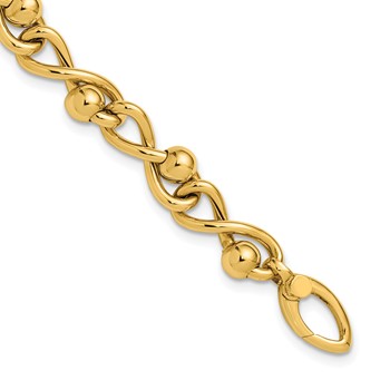 Leslie's 14K Polished Infinity Link with Beads Bracelet