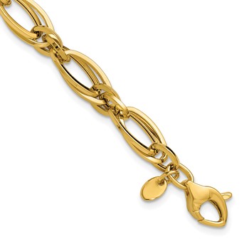 Leslie's 14K Polished Fancy Oval Link Bracelet