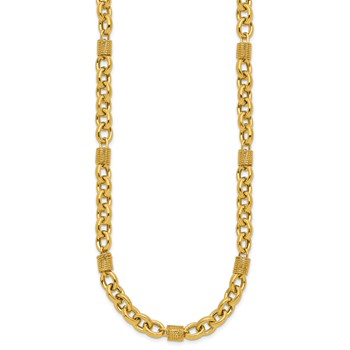 Leslie's 14K Polished and Textured Fancy Link Necklace — alternate view