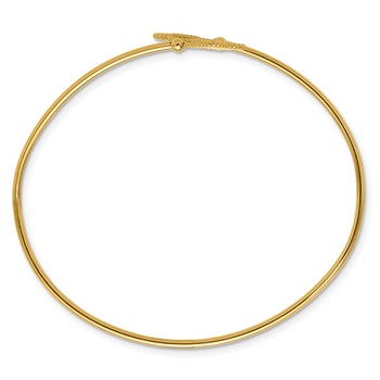 Leslie's 14K Polished and Diamond-cut Clover Flexible Cuff Bangle — alternate view