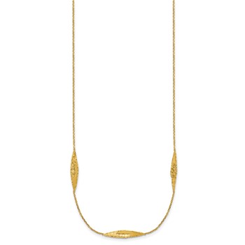 Leslie's 14K Polished and Diamond-cut Fancy Station Necklace — alternate view