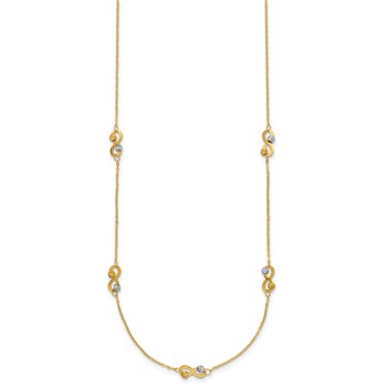 Leslie's 14K Two-tone D/C Beaded Infinity Station Necklace — alternate view