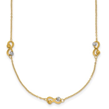 Leslie's 14K Two-tone D/C Beaded Infinity Station Necklace