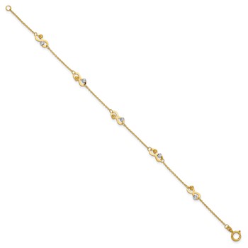 Leslie's 14K Two-tone D/C Beaded Infinity Station Bracelet — alternate view
