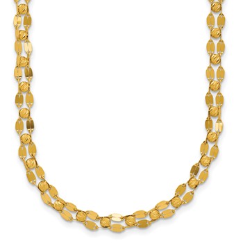 Leslie's 14K Polished and Diamond-cut Beaded Fancy Necklace