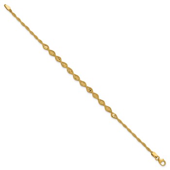 Leslie's 14K Polished and Diamond-cut Twisted Fancy Bracelet — alternate view