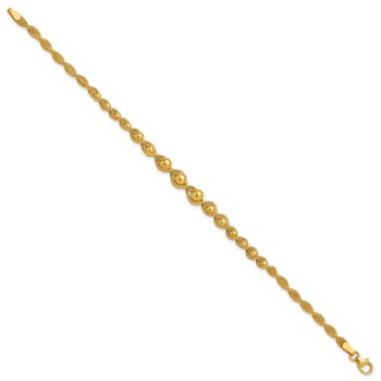 Leslie's 14K Polished and Diamond-cut Twisted Beaded Bracelet — alternate view