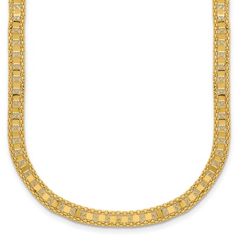 Leslie's 14K Polished and Textured Fancy Necklace