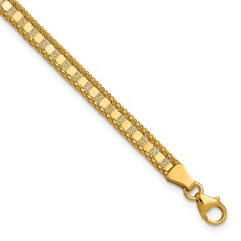 Leslie's 14K Polished and Textured Fancy Bracelet