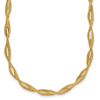 Leslie's 14K Polished and Textured Twist Necklace