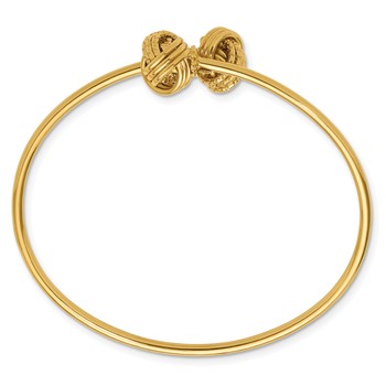 Leslie's 14K Polished and Love Knot Flexible Bangle — alternate view