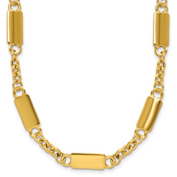 Leslie's 14K Polished Bar Station Necklace