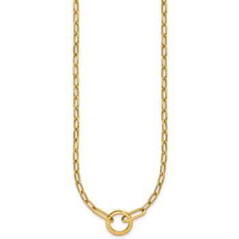 Leslie's 14K Polished Paperclip with Circle Ring Clasp Necklace — alternate view