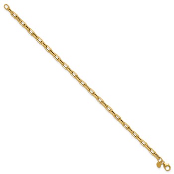 Leslie's 14K Polished Textured Fancy Link Bracelet — alternate view