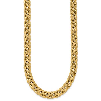 Leslie's 14K Polished and Textured Fancy Link Necklace — alternate view