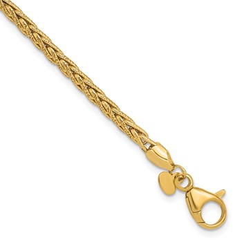 Leslie's 14K Polished and Textured Fancy Link Bracelet