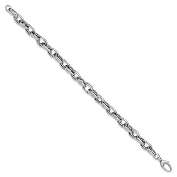 Leslie's 14K White Gold Polished Fancy Link Bracelet — alternate view