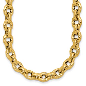 Leslie's 14K Polished and Twisted Fancy Link Necklace