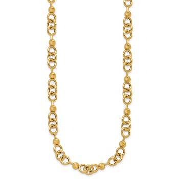 Leslie's 14K Polished and Circles with D/C Beads Fancy Necklace — alternate view