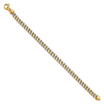 Leslie's 14K Two-tone Polished and D/C Fancy Link Bracelet — alternate view