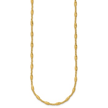 Leslie's 14K Polished and Diamond-cut Beaded Fancy Necklace — alternate view