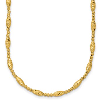 Leslie's 14K Polished and Diamond-cut Beaded Fancy Necklace