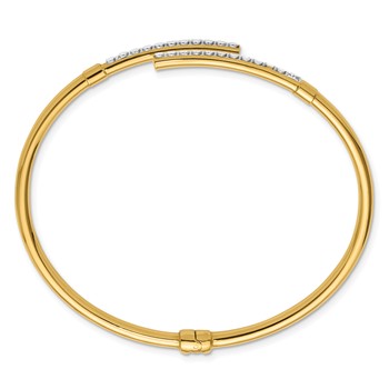 Leslie's 14K w/White Rhodium Polished Bypass Hinged Cuff Bangle — alternate view