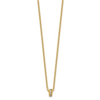 Leslie's 14K w/White Rhodium Polished Circle Pendant Necklace — alternate view