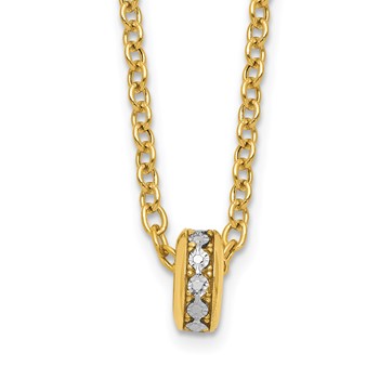 Leslie's 14K w/White Rhodium Polished Circle Pendant Necklace