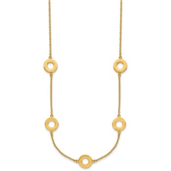 Leslie's 14K Polished Circle Station with 2in Ext. Necklace — alternate view