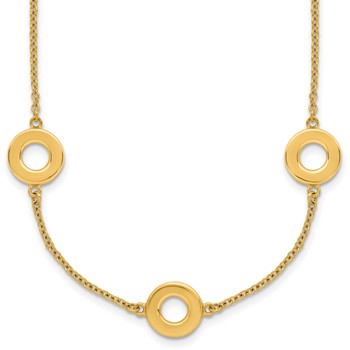 Leslie's 14K Polished Circle Station with 2in Ext. Necklace