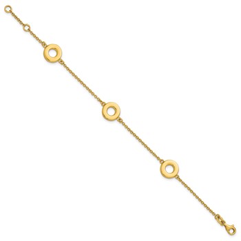 Leslie's 14K Polished Circle Station with .5in Ext. Bracelet — alternate view