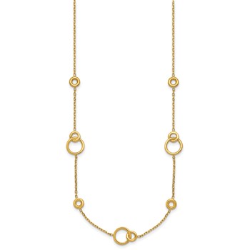 Leslie's 14K Polished Circle Station w/2in Ext. Necklace — alternate view