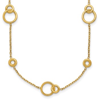 Leslie's 14K Polished Circle Station w/2in Ext. Necklace