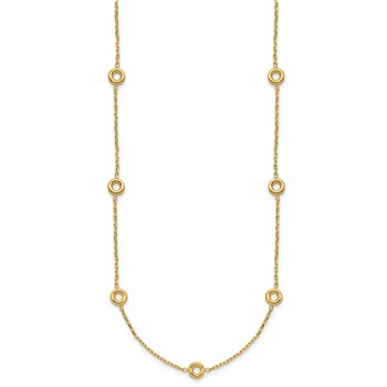 Leslie's 14K Polished Circle Station w/2in Ext. Necklace — alternate view